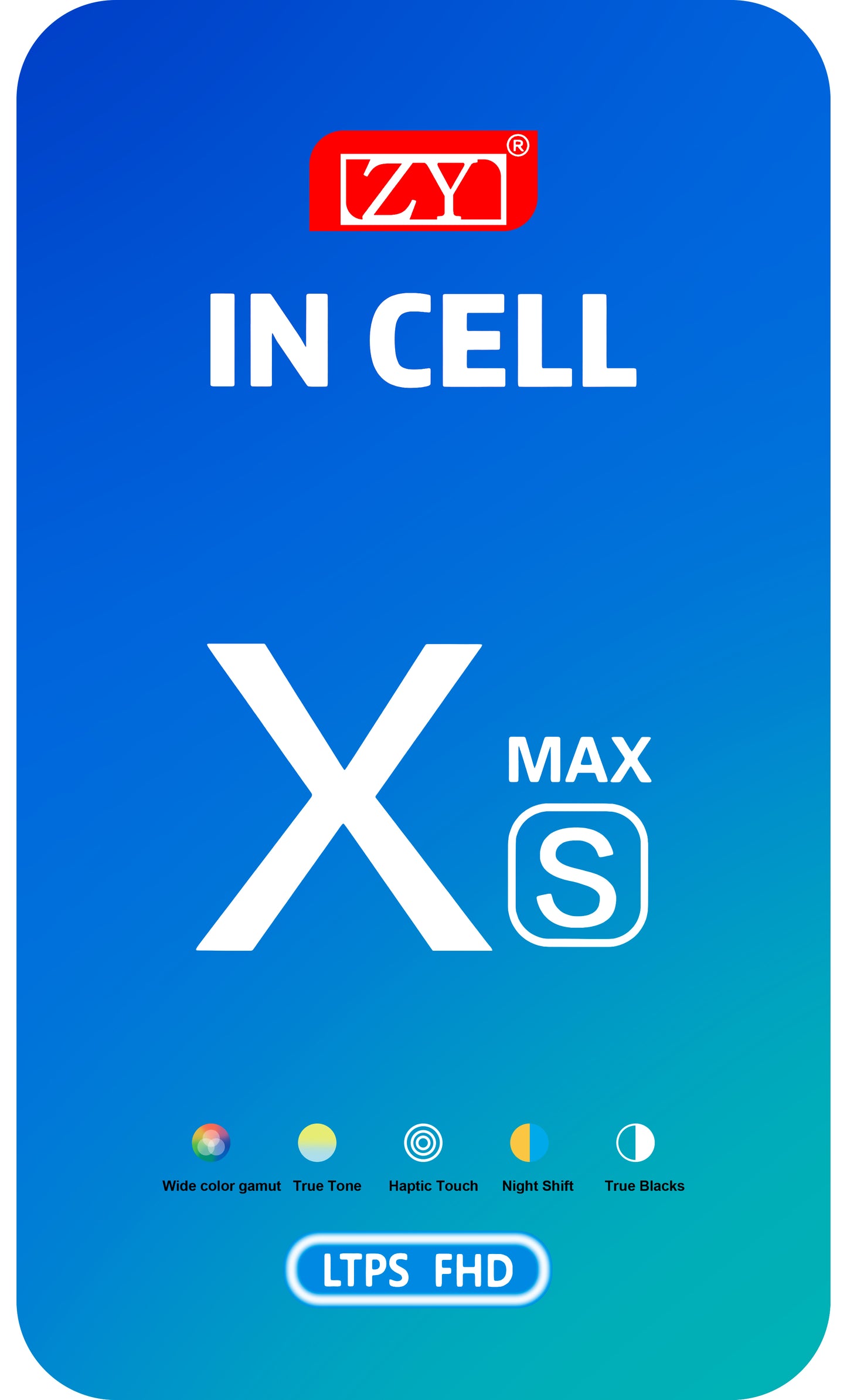 ZY érintőképernyő kijelző Apple iPhone XS Max készülékhez, kerettel, In-Cell LCD változat, fekete