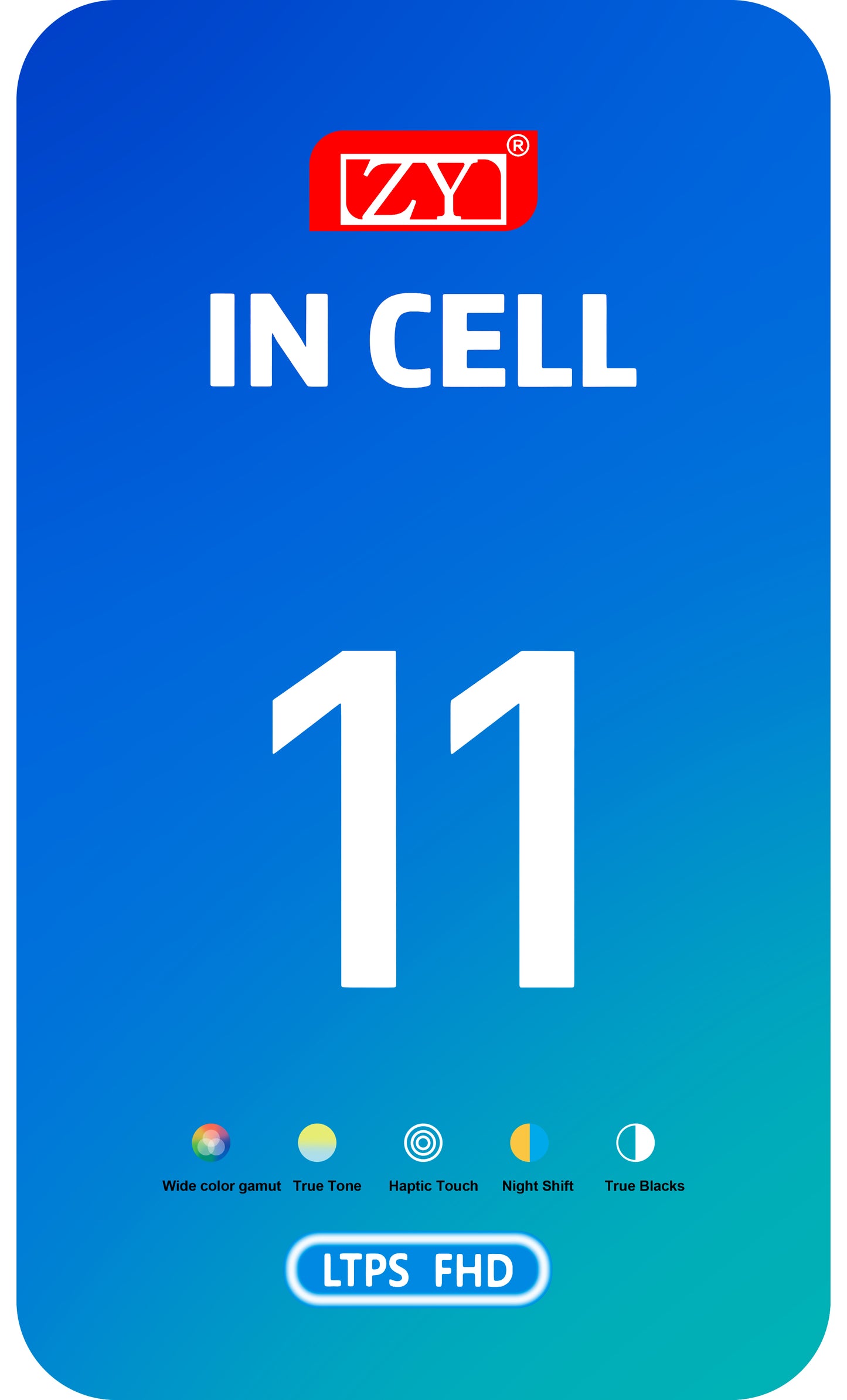 ZY érintőképernyő kijelző Apple iPhone 11 készülékhez, kerettel, LCD In-Cell IC mozgatható, Fekete