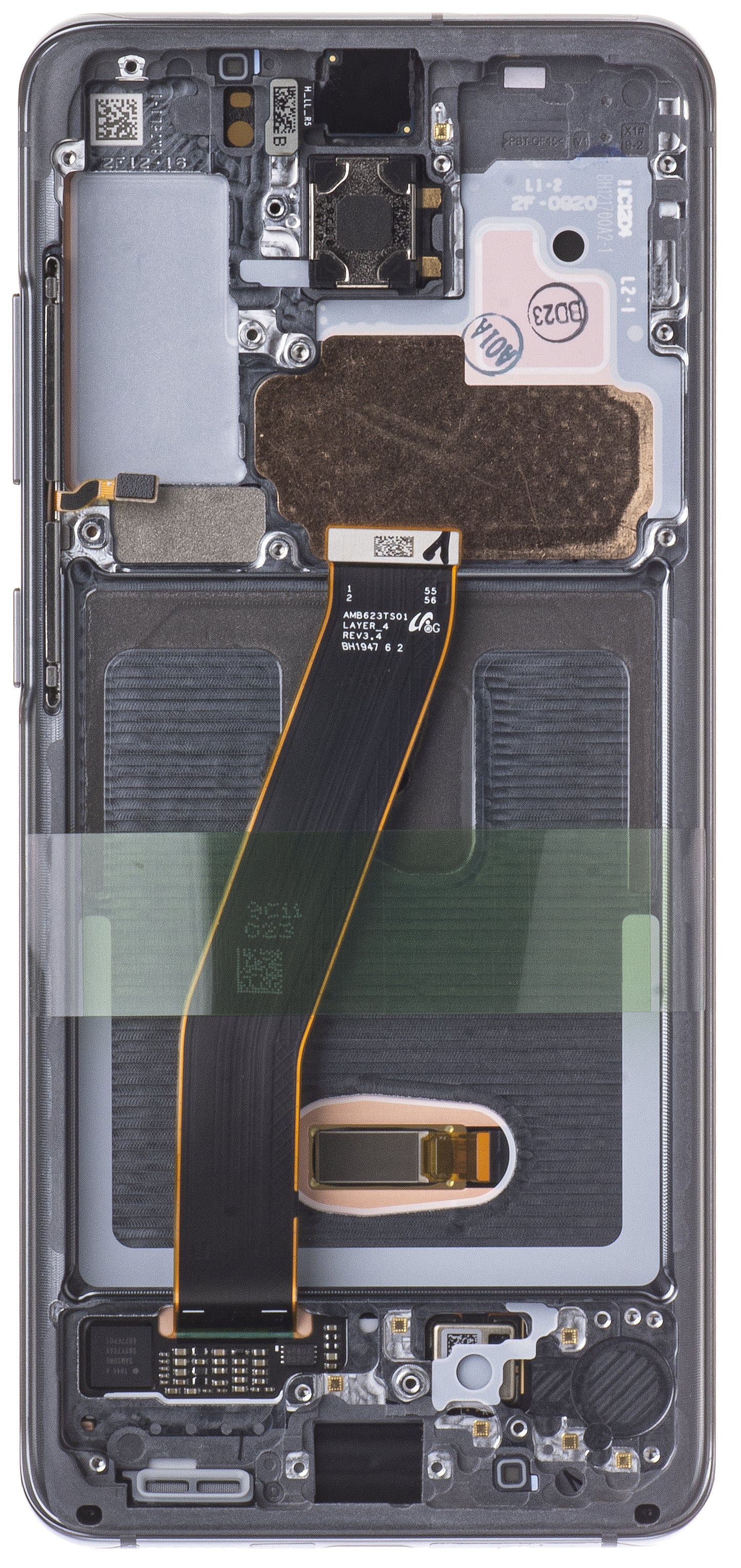 Érintőképernyős kijelző Samsung Galaxy Galaxy S20 5G G981 / S20 G980, kerettel, szürke, szervizcsomag GH82-22131A