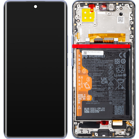 Érintőképernyős kijelző Huawei nova 9, kerettel és akkumulátorral, csillagkék, szervizcsomag 02354NUF