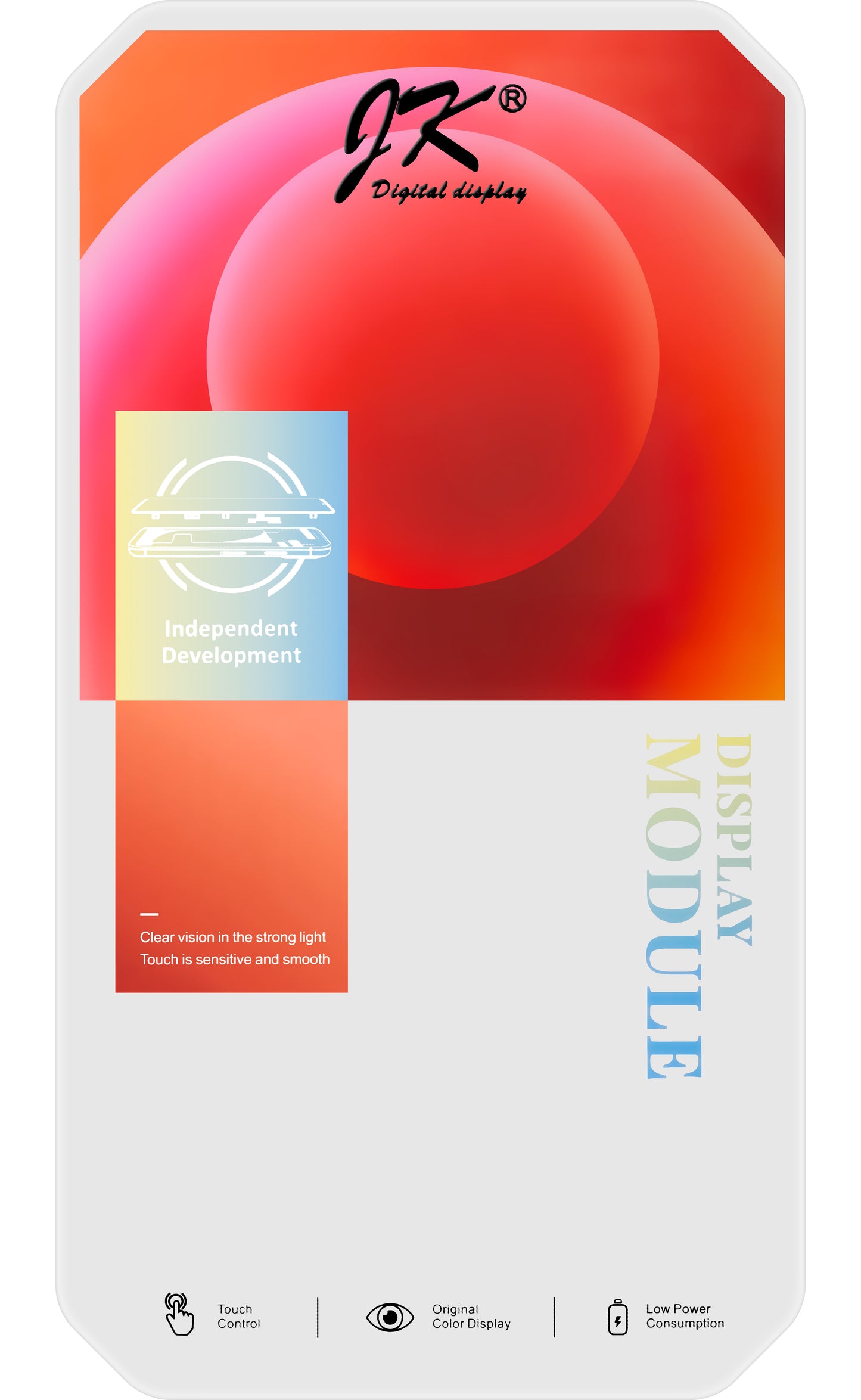 Érintőképernyő JK Apple iPhone 13-hoz, kerettel, In-Cell LCD verzió, fekete