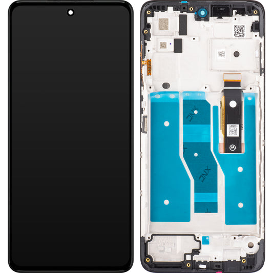 Motorola Moto G82 érintőképernyős kijelző érintőképernyővel, kerettel, szürke, szervizcsomag 5D68C20864