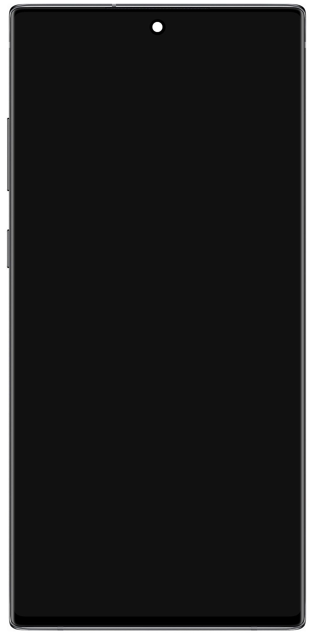 Érintőképernyő Samsung Galaxy Note 10+ 5G N976 / Note 10+ N975, kerettel, fekete (Aura Black), szervizcsomag GH82-20838A