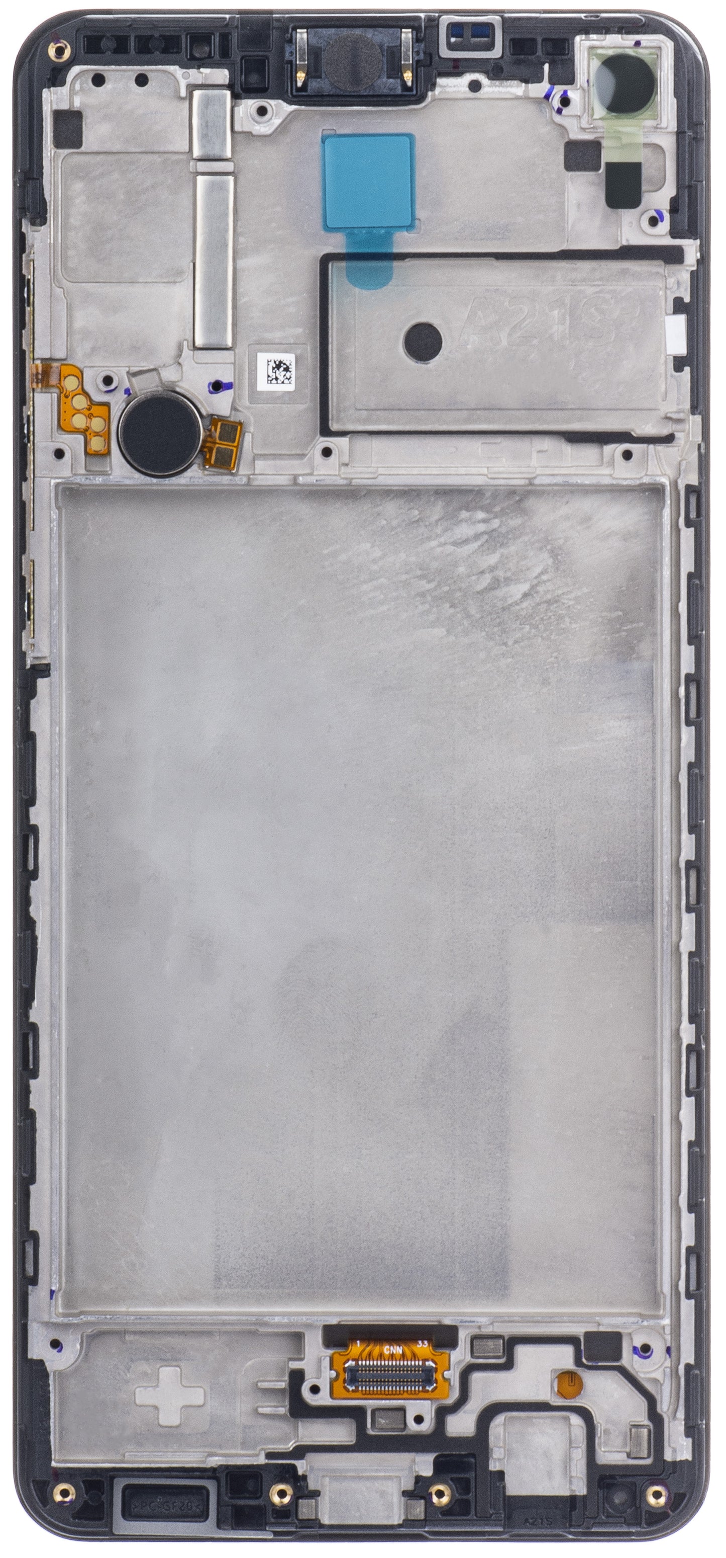 Samsung Galaxy Galaxy A21s A217 érintőképernyős kijelző kerettel, fekete, szervizcsomag GH82-22988A