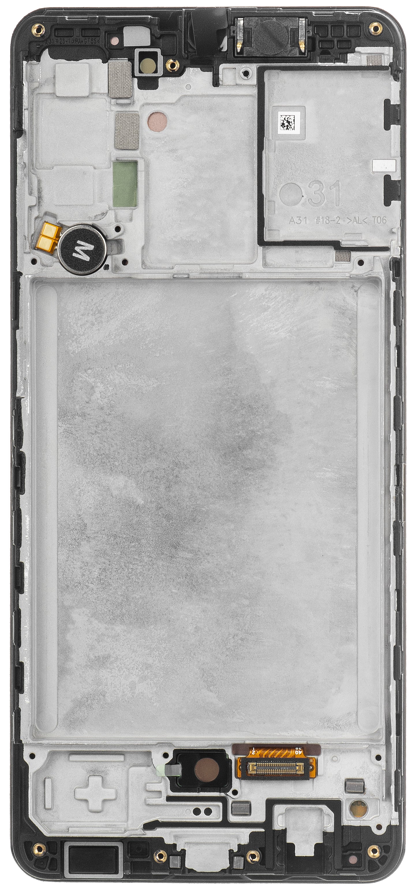 Érintőképernyős kijelző Samsung Galaxy A31 A315, kerettel, fekete, szervizcsomag GH82-2276761A