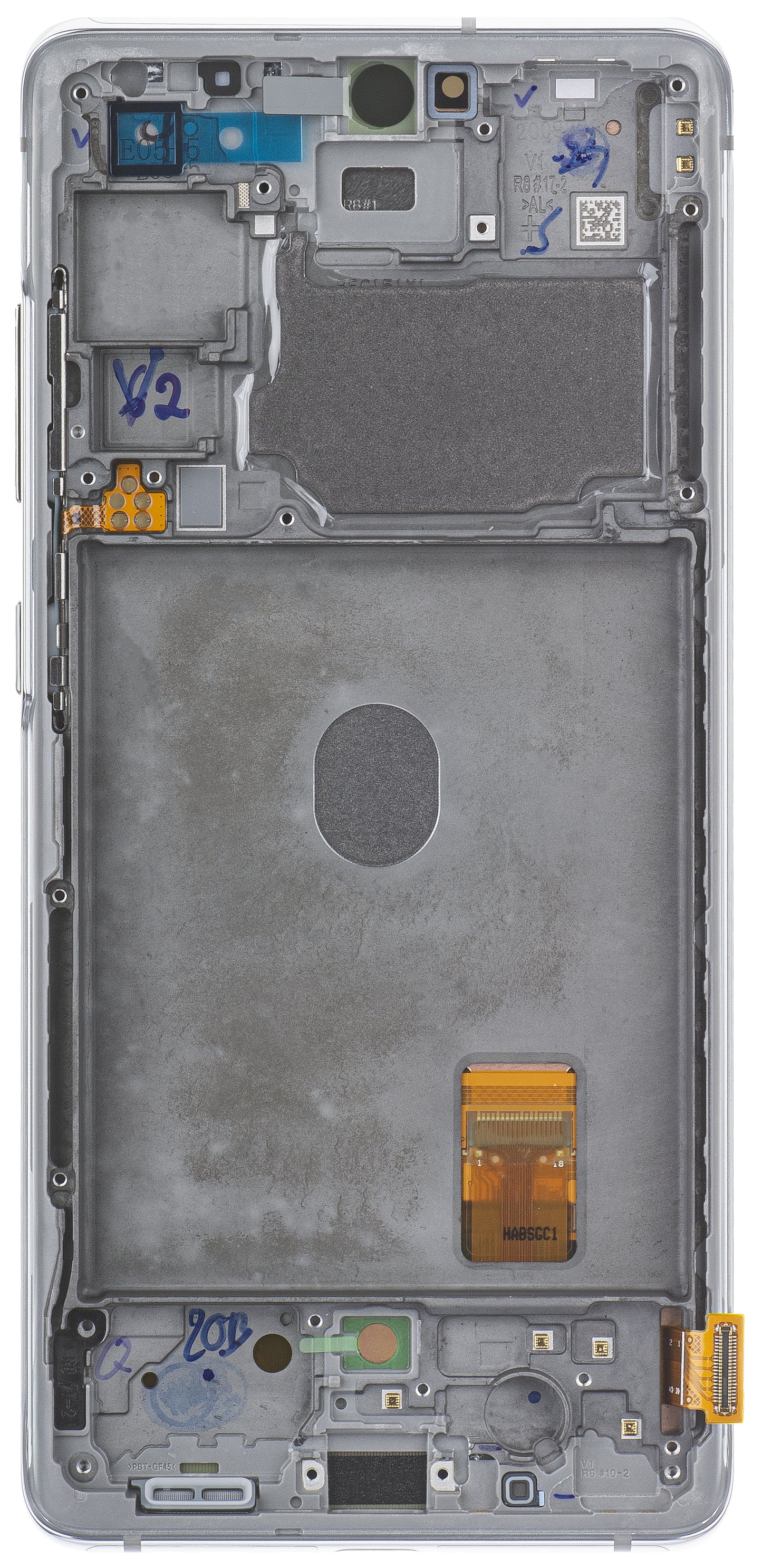 Érintőképernyős kijelző Samsung Galaxy S20 FE G780, kerettel, fehér, szervizcsomag GH82-24220B