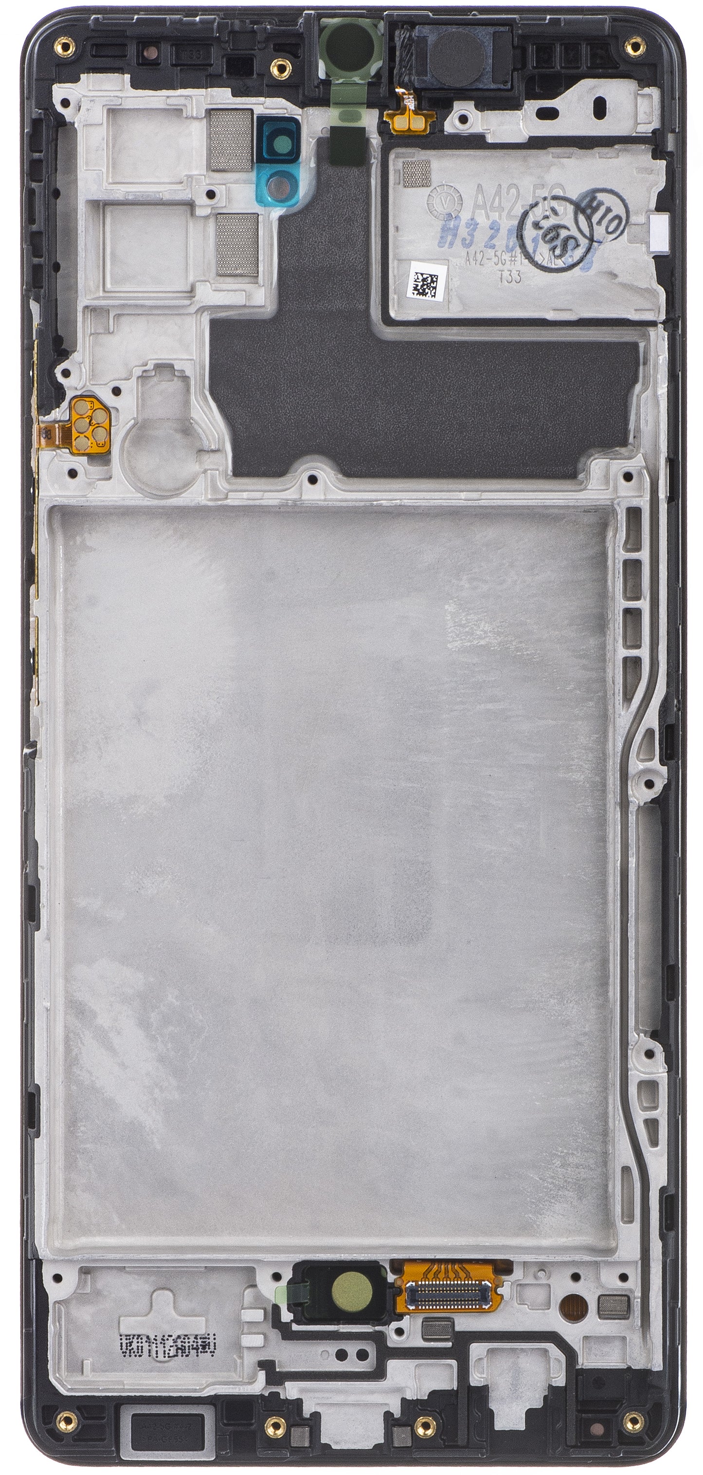 Érintőképernyős kijelző Samsung Galaxy A42 5G A426, kerettel, fekete, szervizcsomag GH82-24375A