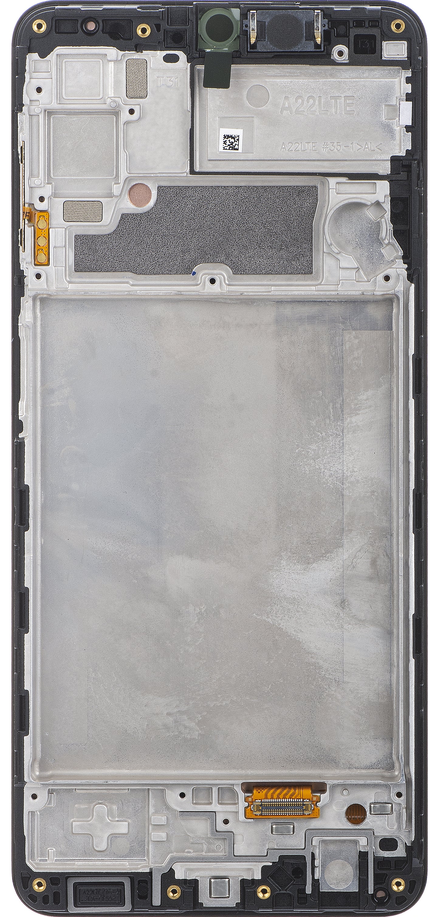 Samsung Galaxy Galaxy A22 A225 érintőképernyős kijelző kerettel, fekete, szervizcsomag GH82-25944A