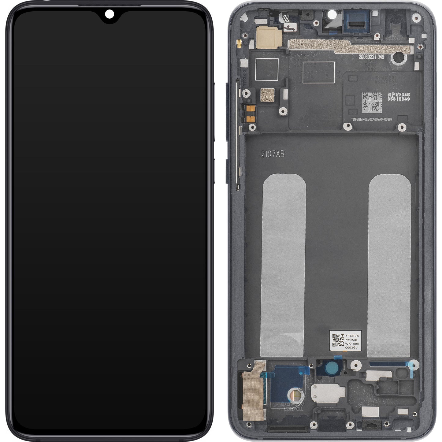 Display és érintőképernyő Xiaomi Mi 9 Lite, kerettel, szürke, Service Pack 560610118033