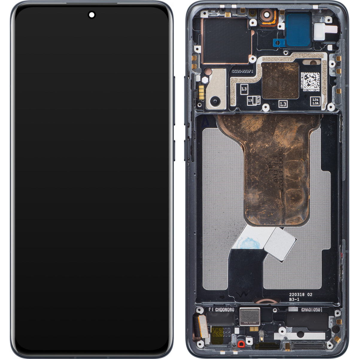 Xiaomi 12S / 12X / 12 kijelző érintőképernyővel, kerettel, szürke, Service Pack 5600030L3A00