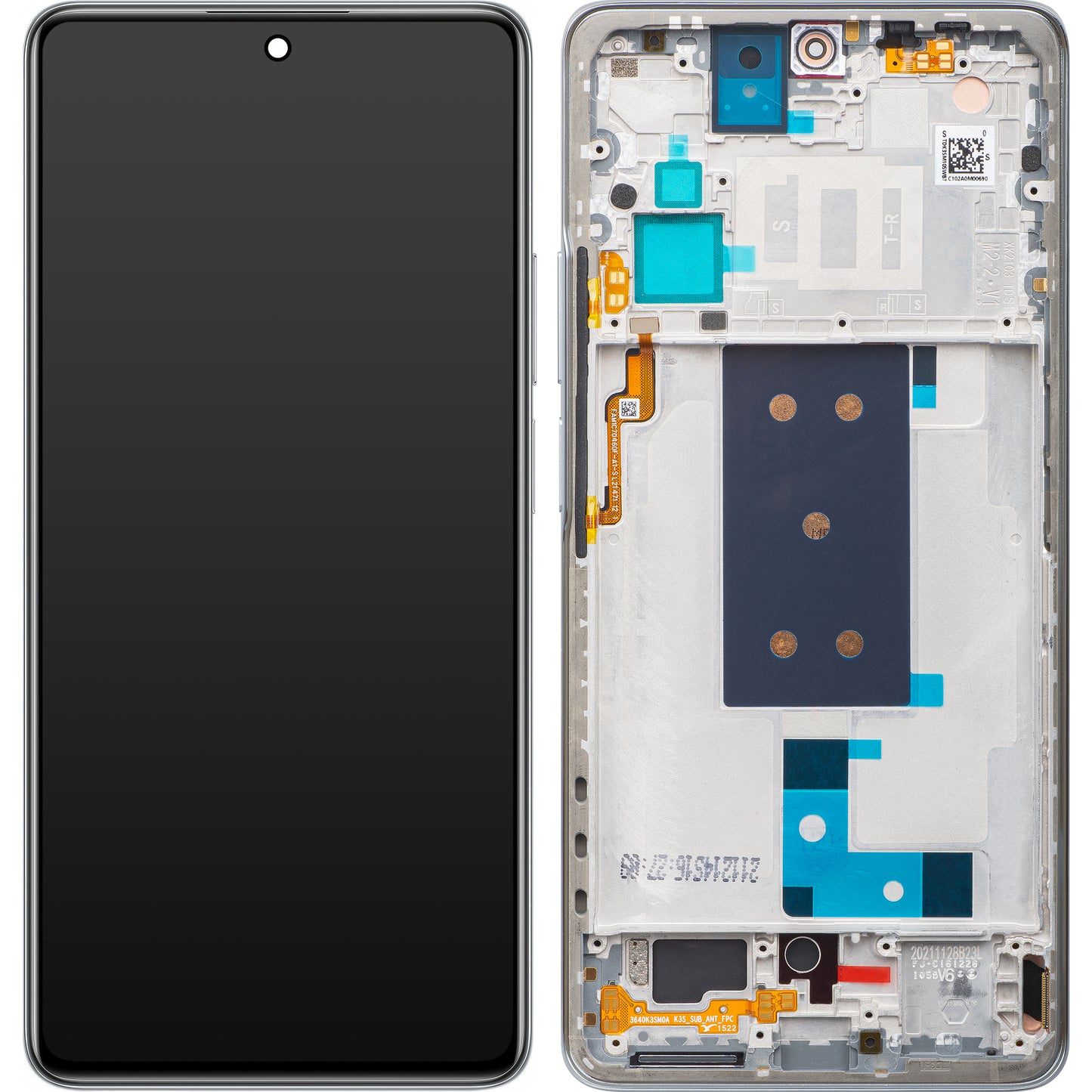 Xiaomi 11T érintőképernyős kijelző, kerettel, ezüst, szervizcsomag 560003K11R00