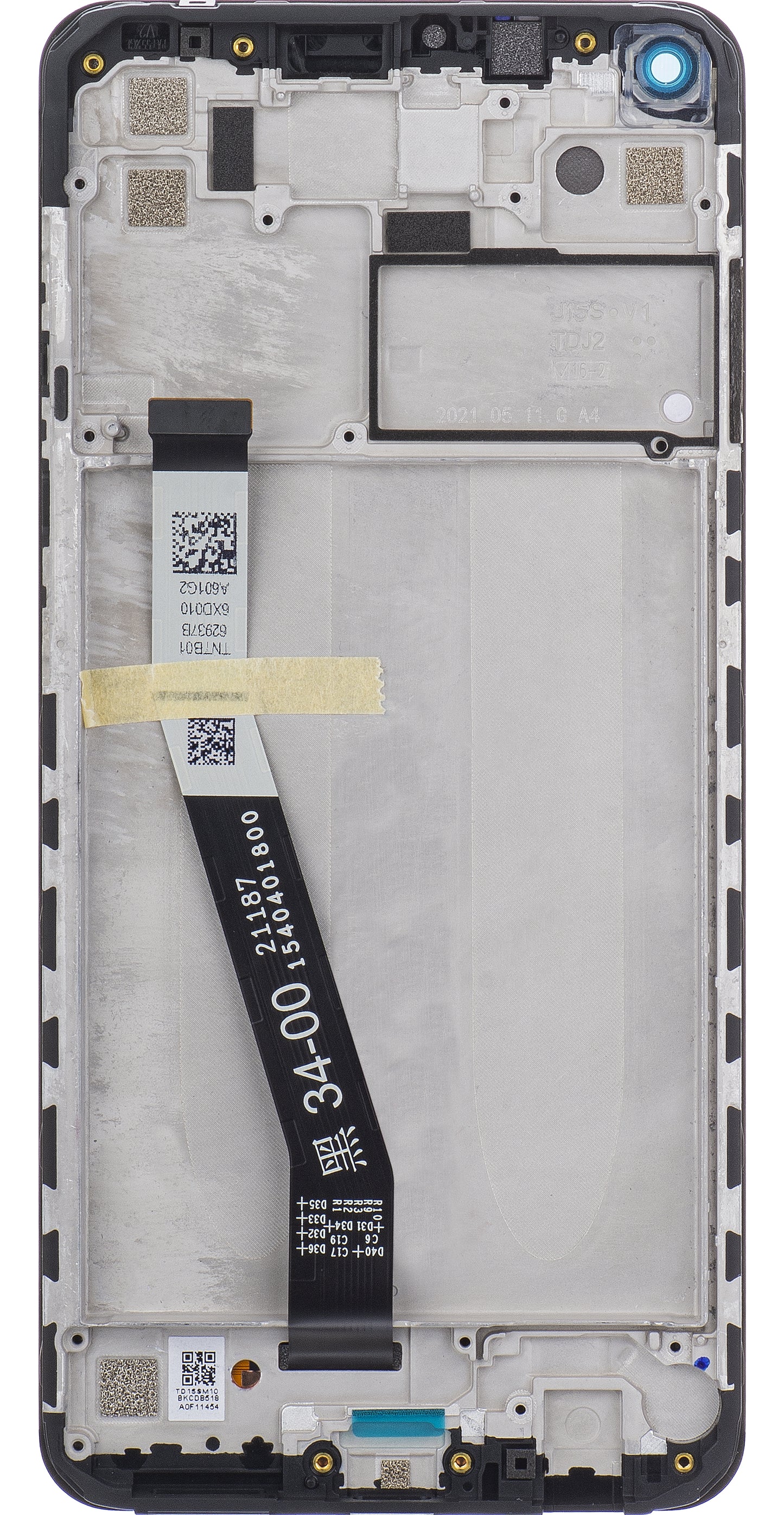 Xiaomi Redmi Note 9 érintőképernyős kijelző, kerettel, fekete, szervizcsomag 560003J15S00