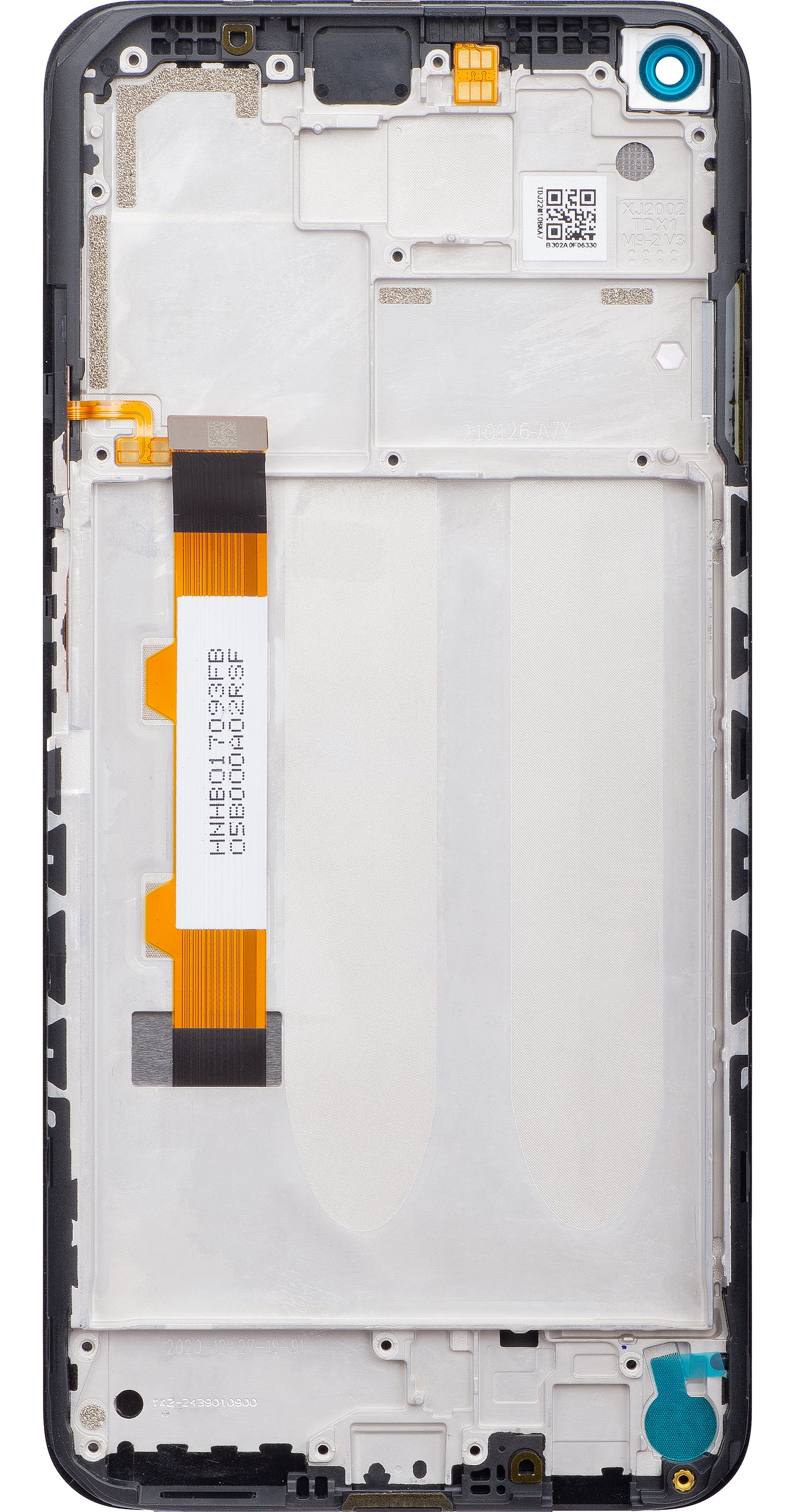 Érintőképernyős kijelző Xiaomi Redmi Note 9 5G / Redmi Note 9T 5G, kerettel, fekete, szervizcsomag 5600030J2200