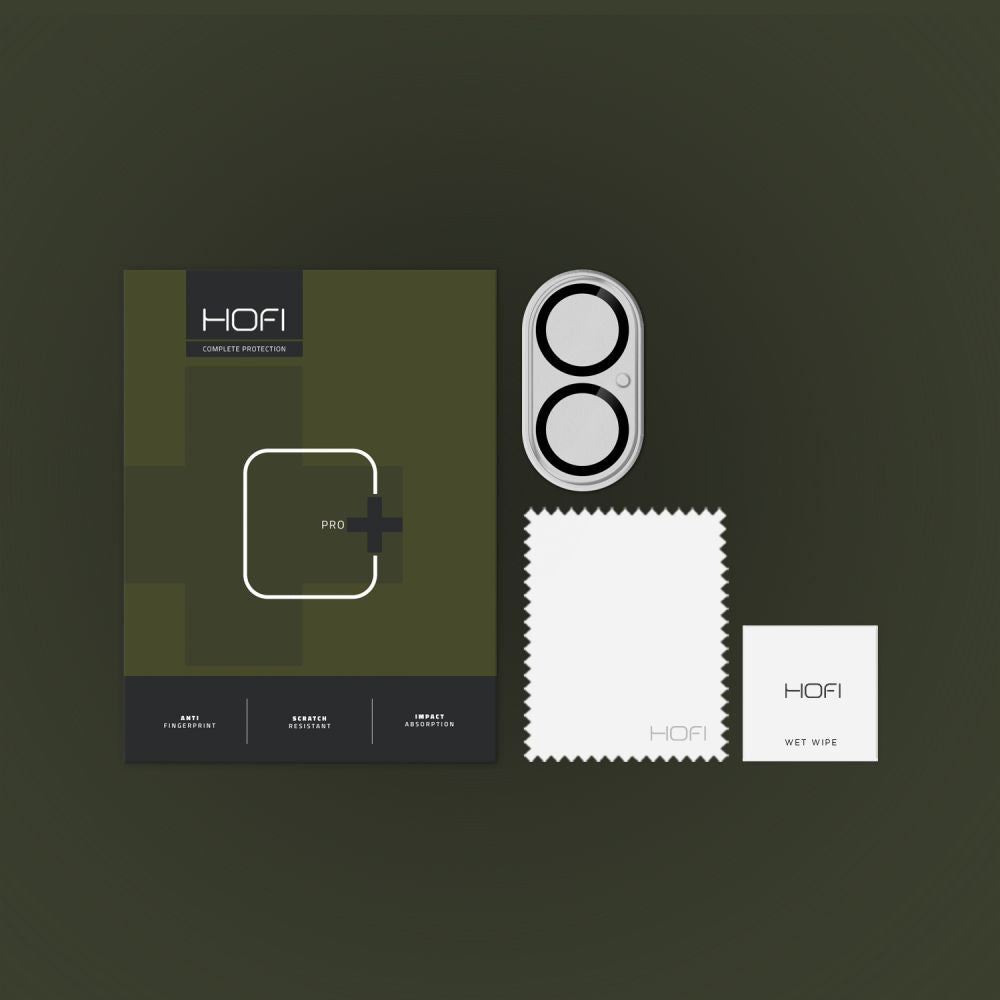HOFI CAM PRO+ hátsó kamera védőfólia Apple iPhone 16 Plus / 16 készülékhez, Edzett üveg, Fekete