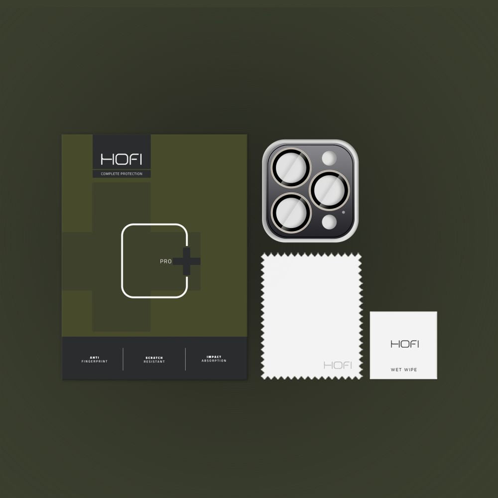 Védőfólia HOFI CamRing PRO+ az Apple iPhone 17 Pro / 16 Pro Max / 16 Pro hátsó kamerájához, Edzett üveg, Szürke