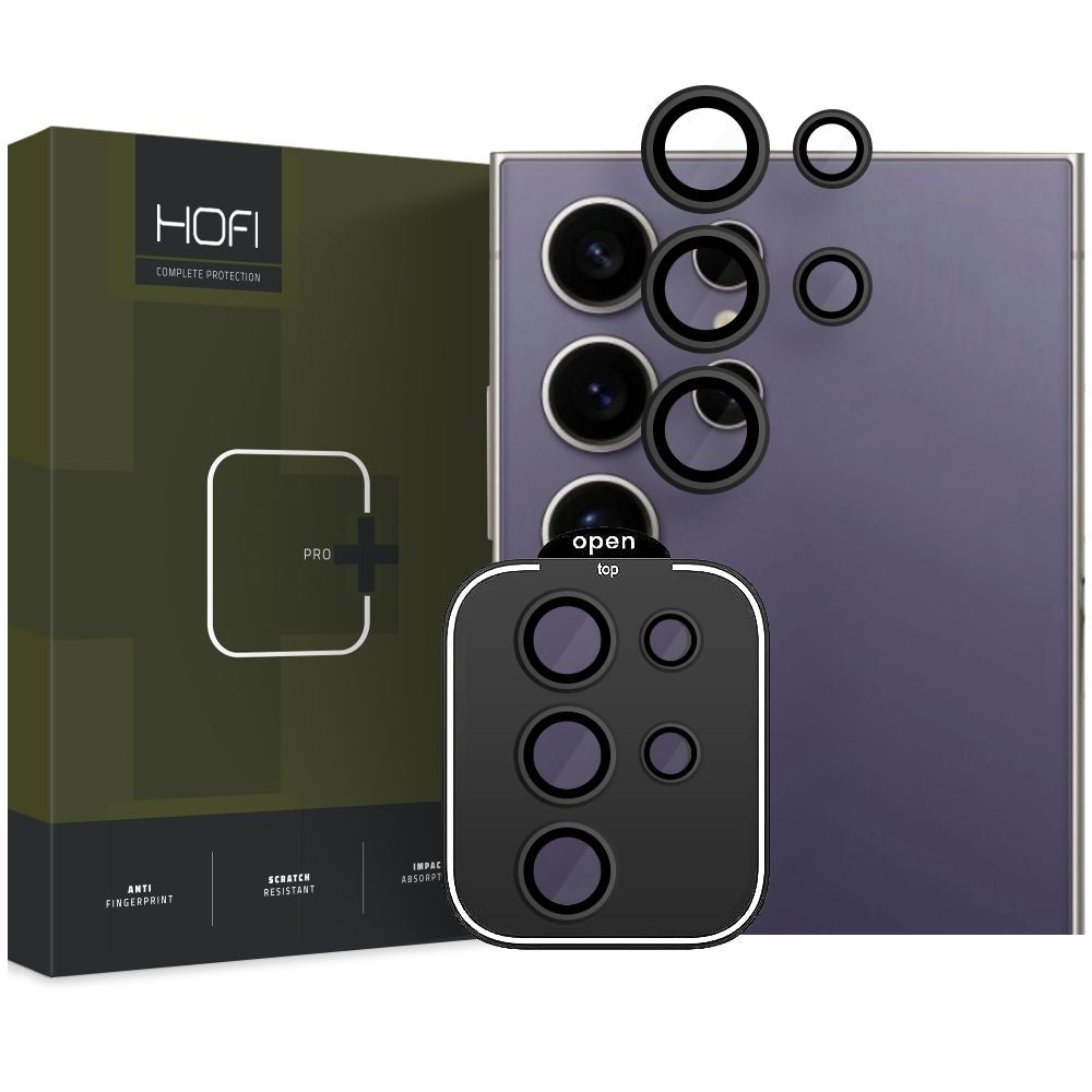 HOFI CamRing PRO+ hátsó kamera védőfólia Samsung Galaxy S24 Ultra S928-hoz, Edzett üveg, Fekete
