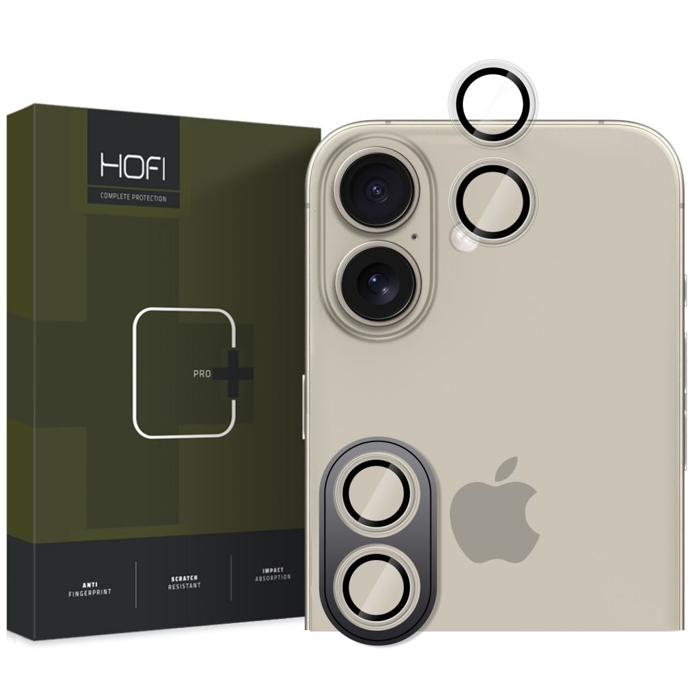 HOFI CamRing PRO+ hátsó kamera védőfólia Apple iPhone 16 Plus / 16 készülékhez, Edzett üveg, Átlátszó