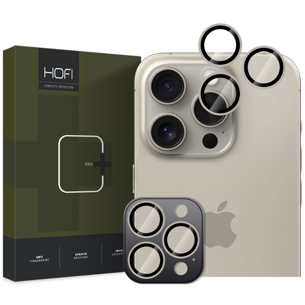 Védőfólia HOFI CamRing PRO+ az Apple iPhone 17 Pro / 16 Pro Max / 16 Pro hátsó kamerájához, Edzett üveg, Szürke