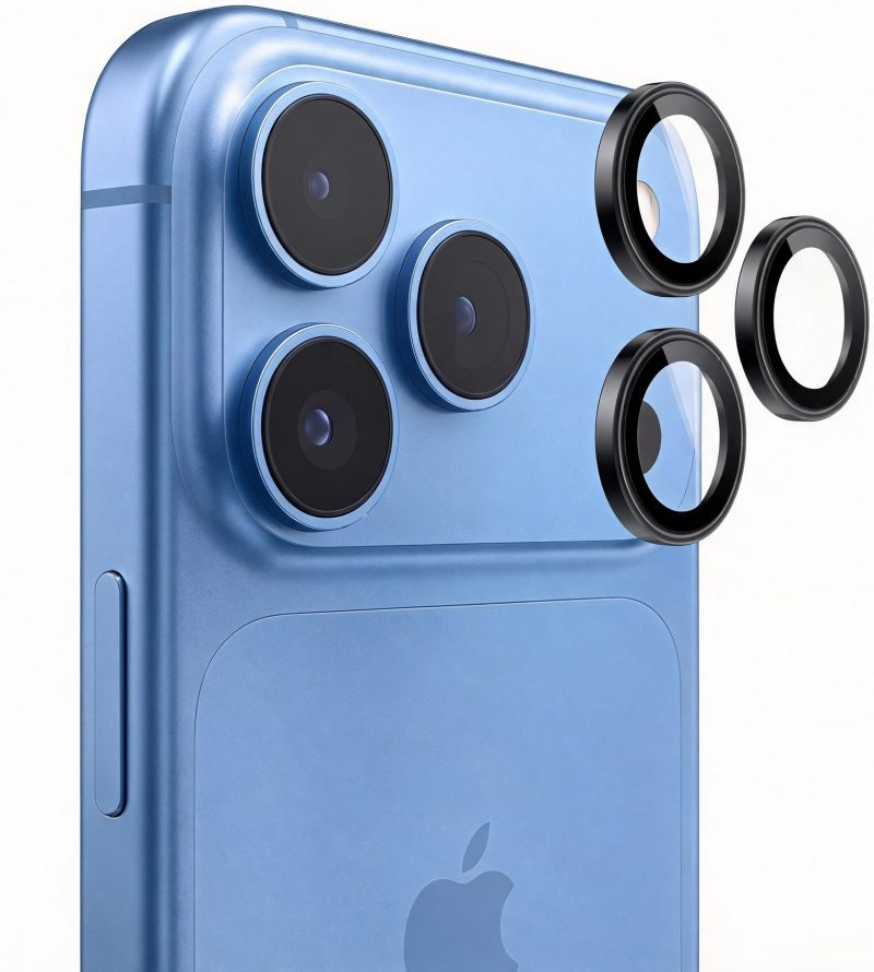 Tech-Protect CamRing Fit+ hátlapi kamera védőfólia Apple iPhone 18 Pro / 18 Pro Max készülékhez, edzett üveg, fekete