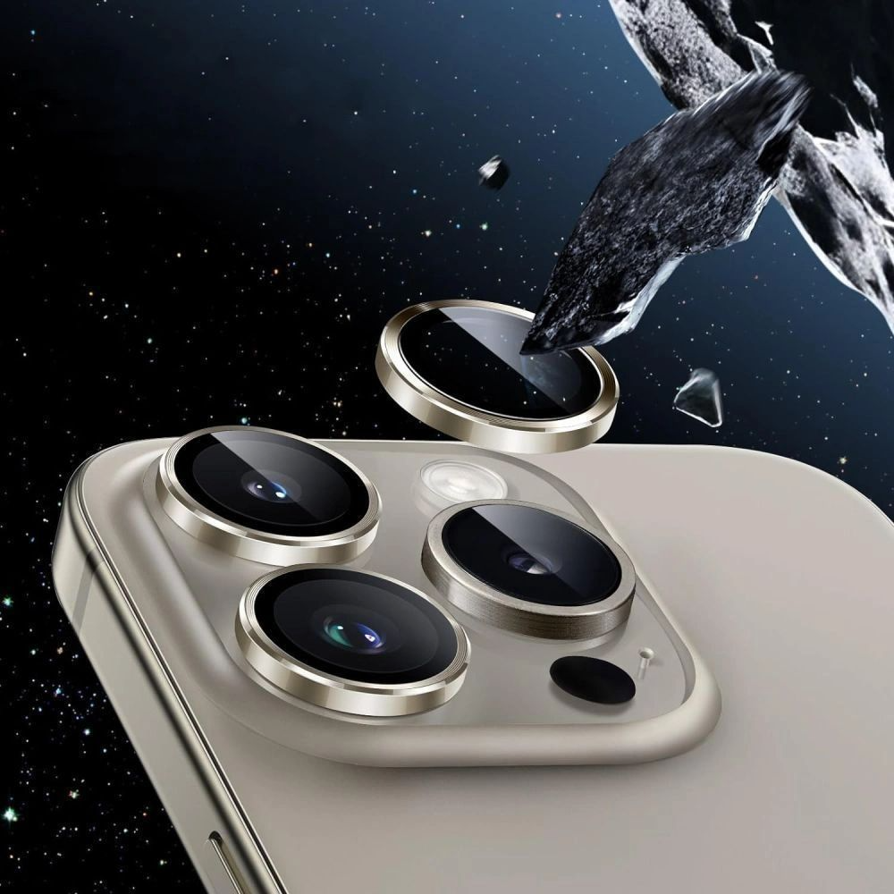 Tech-Protect CamRing Fit+ hátsó kamera védőfólia Apple iPhone 17 Pro Max / 17 Pro / 16 Pro Max készülékekhez, Edzett üveg, Narancssárga