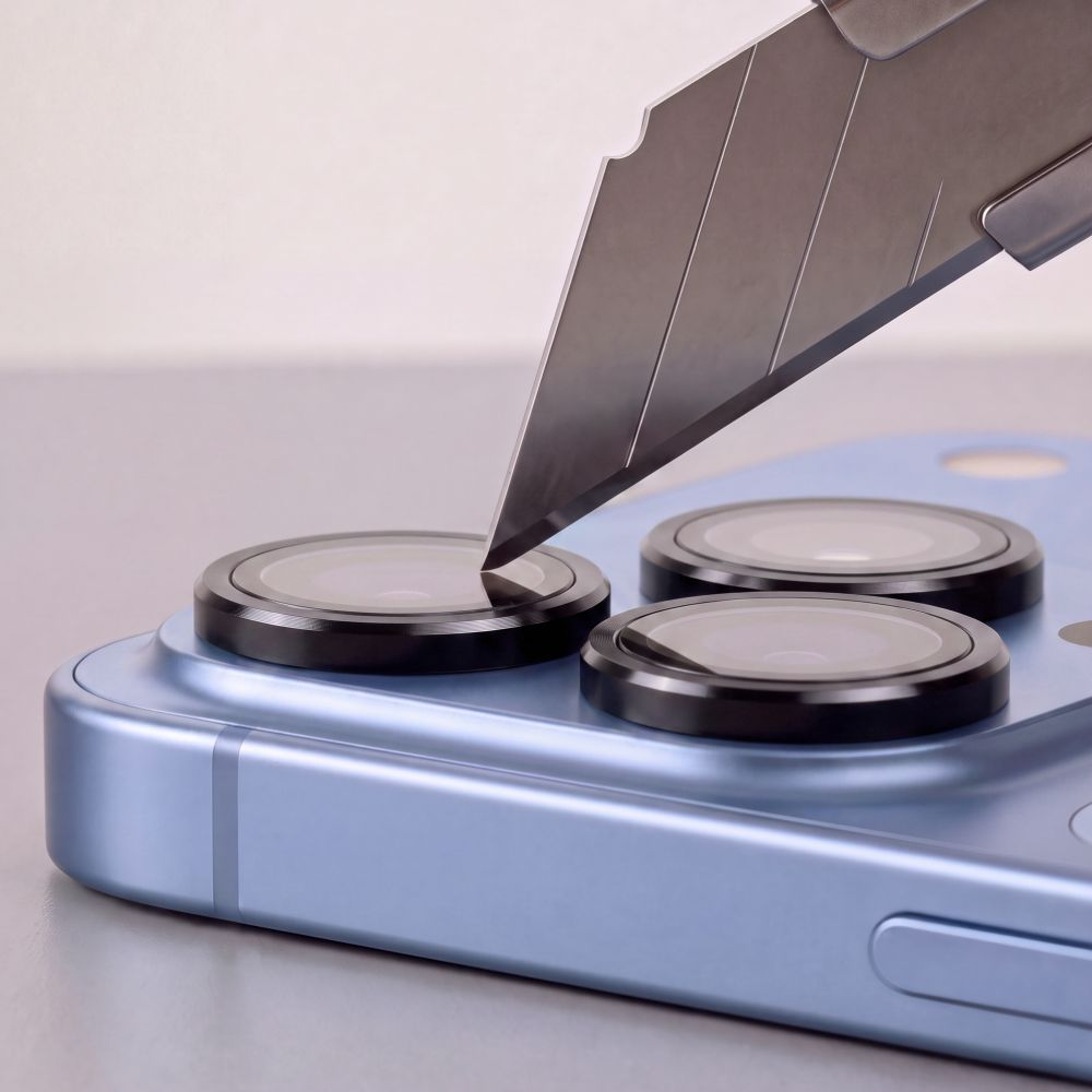 Tech-Protect CamRing Fit+ hátlapi kamera védőfólia Apple iPhone 18 Pro / 18 Pro Max készülékhez, edzett üveg, fekete
