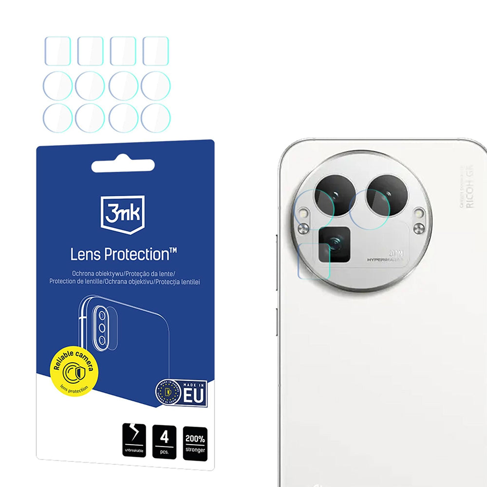 Hátsó kamera védőfólia 3MK Protection Realme GT 8 Pro-hoz, Edzett üveg, 4 darabos készlet, Átlátszó