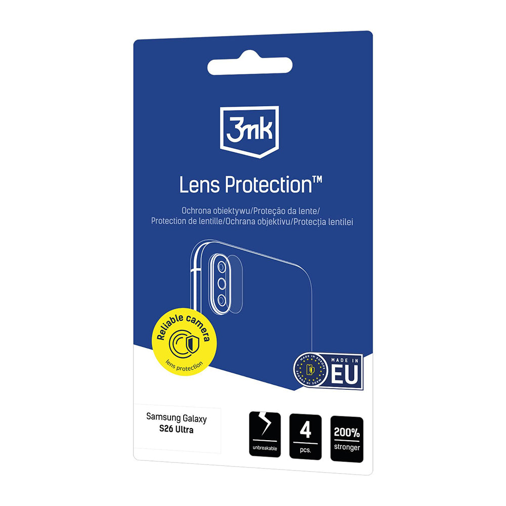 Hátsó kamera védőfólia 3MK Protection Samsung Galaxy S26 Ultra S948-hez, Edzett üveg, 4 darabos készlet, Átlátszó