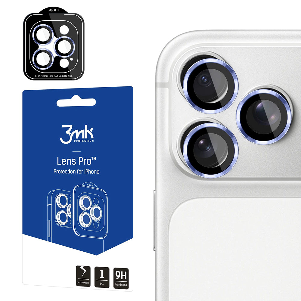 3MK Protection Pro hátlapi kamera védőfólia Apple iPhone 18 Pro / 18 Pro Max készülékhez, edzett üveg, kék