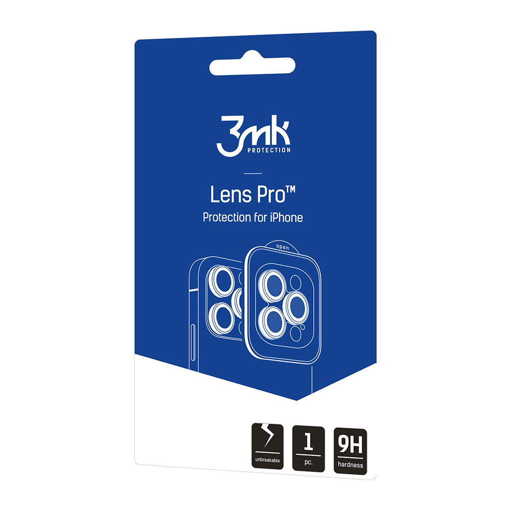 3MK Protection Pro hátlapi kamera védőfólia Apple iPhone 18 Pro / 18 Pro Max készülékhez, edzett üveg, kék