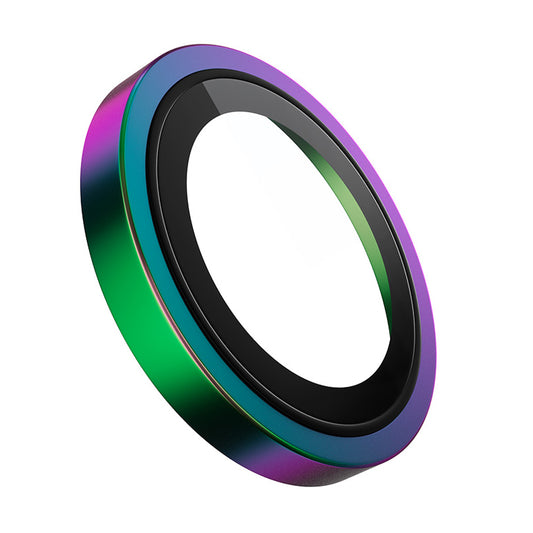 Blueo Metal Frame Rear Camera Protective Film for Apple iPhone 15 Plus / 15, Tempered Glass, Multicolor