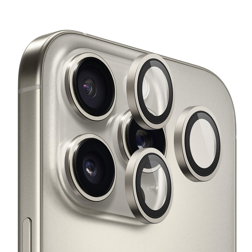 Blueo Metal Frame hátlapi kamera védőfólia Apple iPhone 16 Pro Max / 16 Pro készülékhez, edzett üveg, fémes szürke