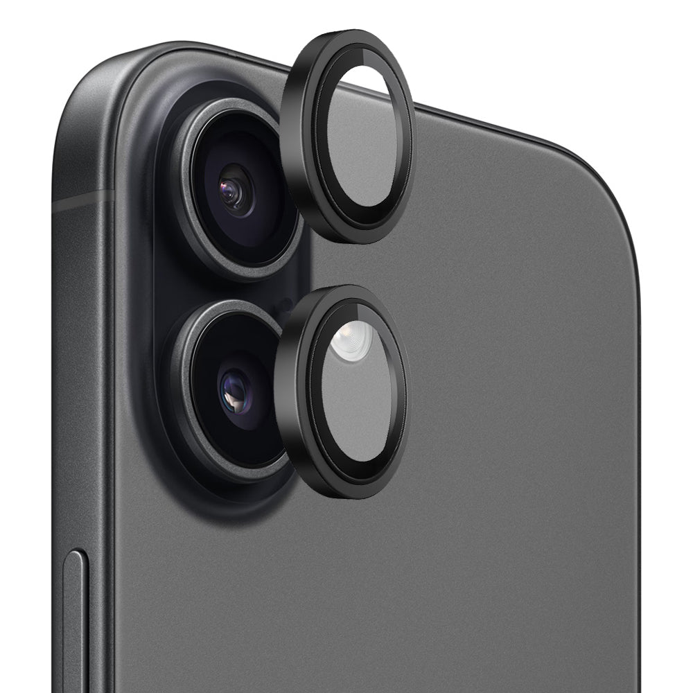 Blueo Metal Frame hátsó kamera védőfólia Apple iPhone 17-hez, Edzett üveg, Fekete