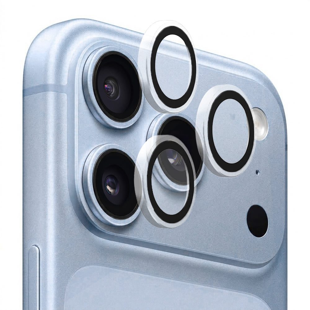 Blueo Metal Frame hátlapi kameravédő fólia Apple iPhone 18 Pro / 18 Pro Max készülékhez, edzett üveg, átlátszó