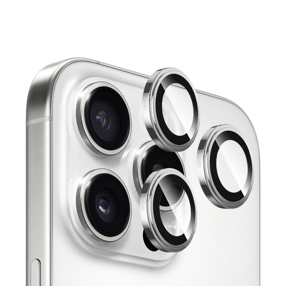 Blueo Sapphire Crystal hátlapi kamera védőfólia Apple iPhone 14 Pro Max / 14 Pro készülékhez, edzett üveg, ezüst