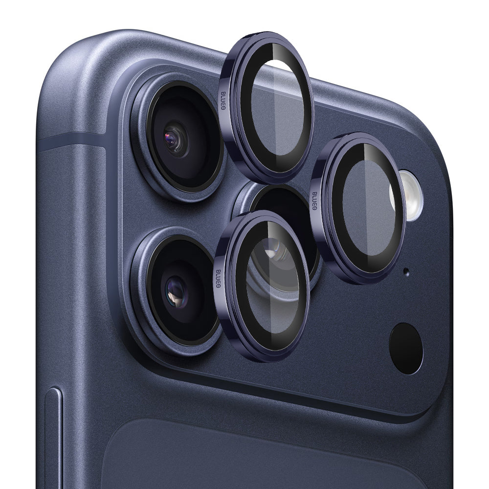 Blueo Sapphire Crystal hátsó kamera védőfólia Apple iPhone 17 Pro Max / 17 Pro készülékhez, Edzett üveg, Sötétkék