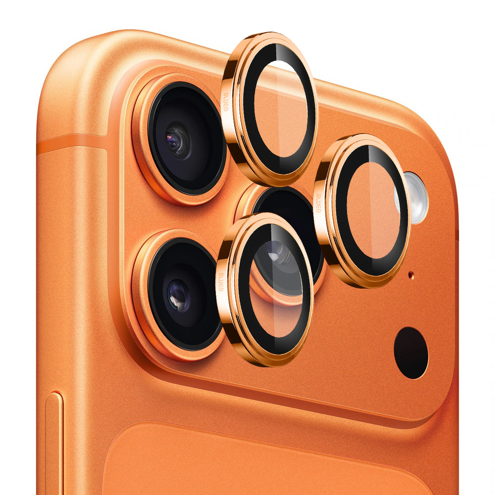 Blueo Sapphire Crystal hátsó kamera védőfólia Apple iPhone 17 Pro Max / 17 Pro készülékhez, Edzett üveg, Narancssárga
