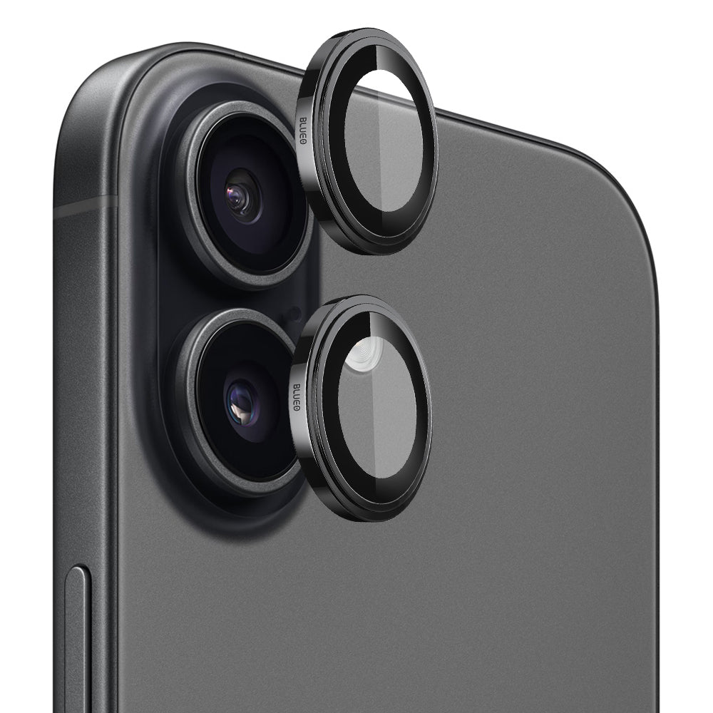 Blueo Sapphire Crystal hátsó kamera védőfólia Apple iPhone 17-hez, Edzett üveg, Fekete