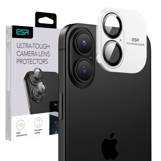 ESR Armorite hátsó kamera védőfólia Apple iPhone 17 / 16 Plus / 16 készülékekhez, Edzett üveg, Fekete