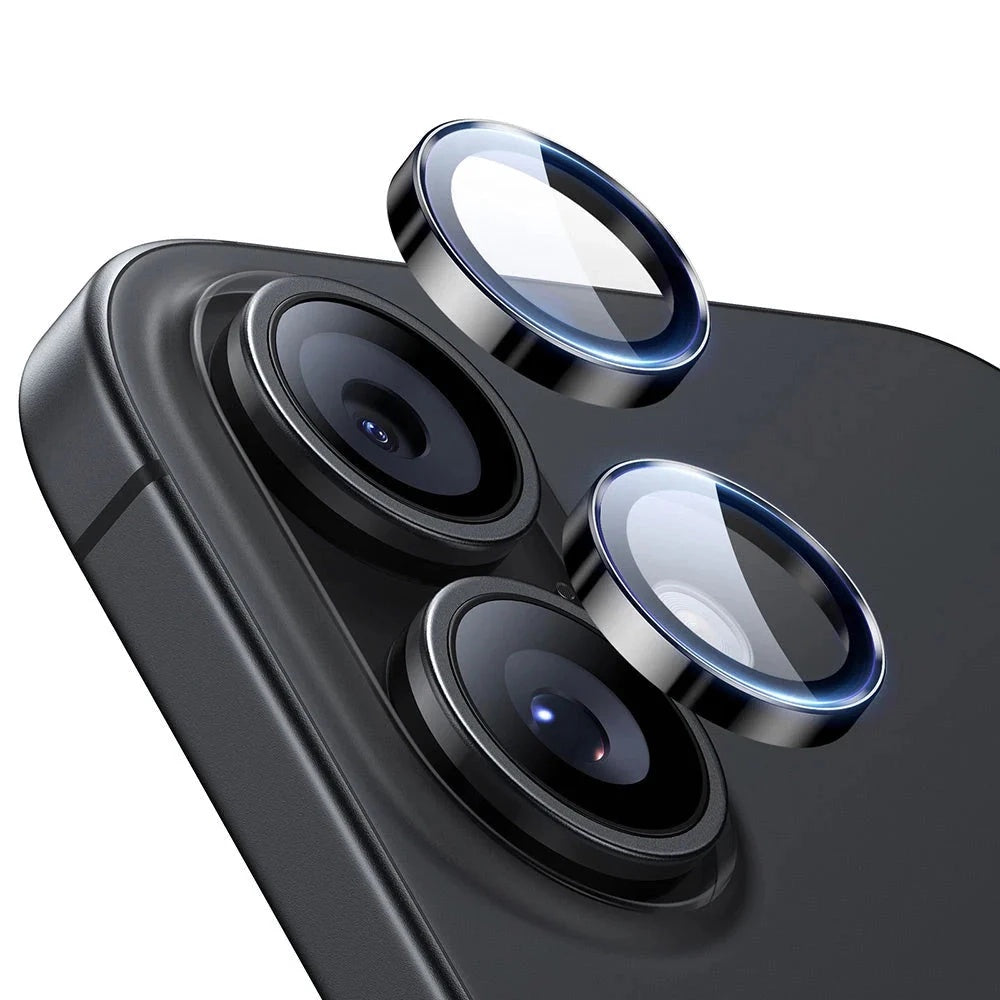 ESR Armorite hátsó kamera védőfólia Apple iPhone 17 / 16 Plus / 16 készülékekhez, Edzett üveg, 2 darabos készlet, Fekete