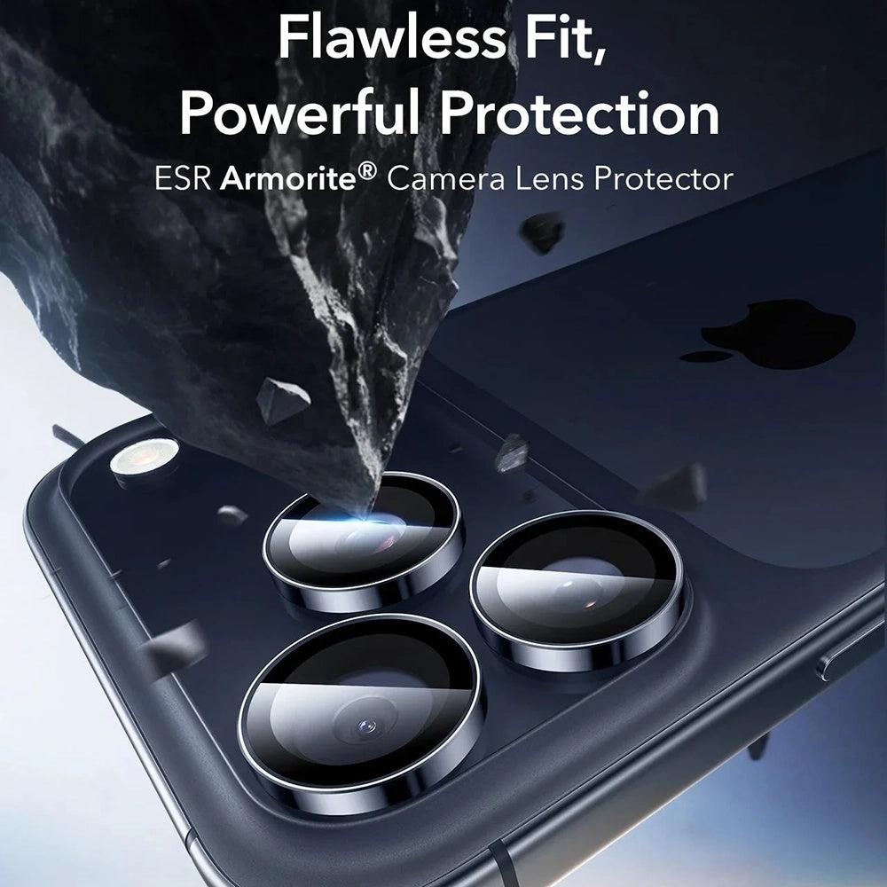 Hátsó kamera védőfólia ESR Armorite Apple iPhone 17 Pro Max / 17 Pro / 16 Pro Max / 16 Pro készülékekhez, Edzett üveg, Kék