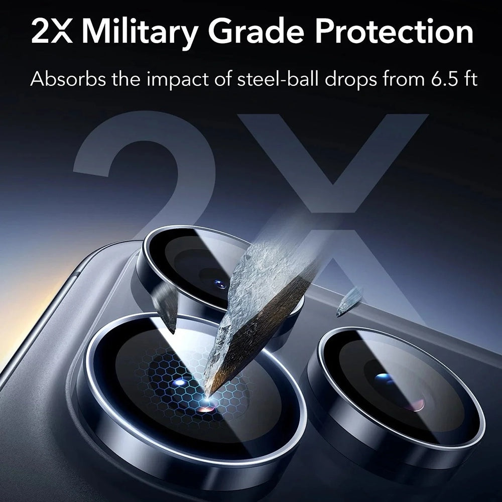 Hátsó kamera védőfólia ESR Armorite Apple iPhone 17 Pro Max / 17 Pro / 16 Pro Max / 16 Pro készülékekhez, Edzett üveg, Kék