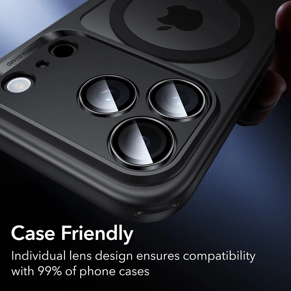 ESR Armorite hátsó kamera védőfólia Apple iPhone 17 Pro Max-hoz, Edzett üveg, 2 darabos készlet, Fekete