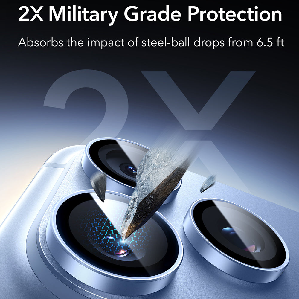 ESR Armorite hátlapi kamera védőfólia Apple iPhone 18 Pro / 18 Pro max készülékhez, edzett üveg, kék