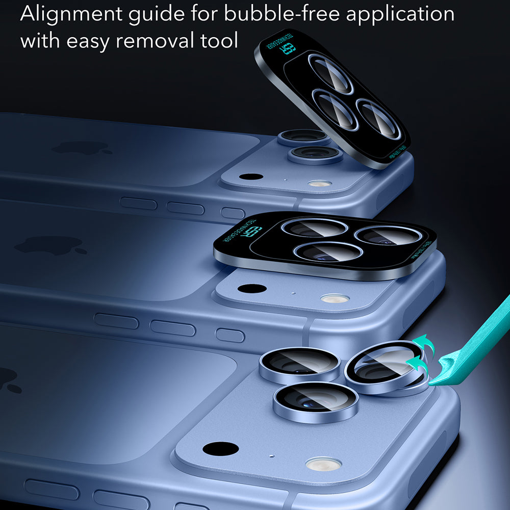ESR Armorite hátlapi kamera védőfólia Apple iPhone 18 Pro / 18 Pro max készülékhez, edzett üveg, kék