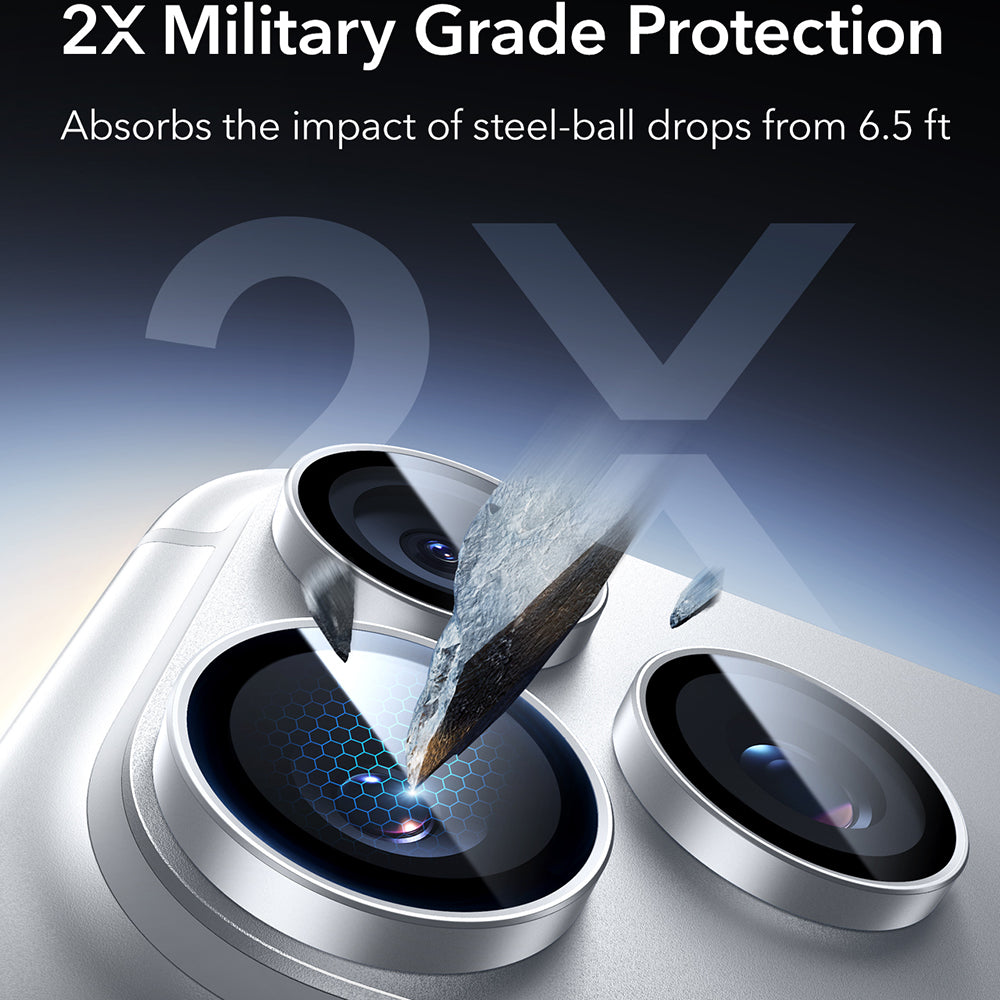 ESR Armorite hátlapi kamera védőfólia Apple iPhone 18 Pro / 18 Pro max készülékhez, edzett üveg, ezüst