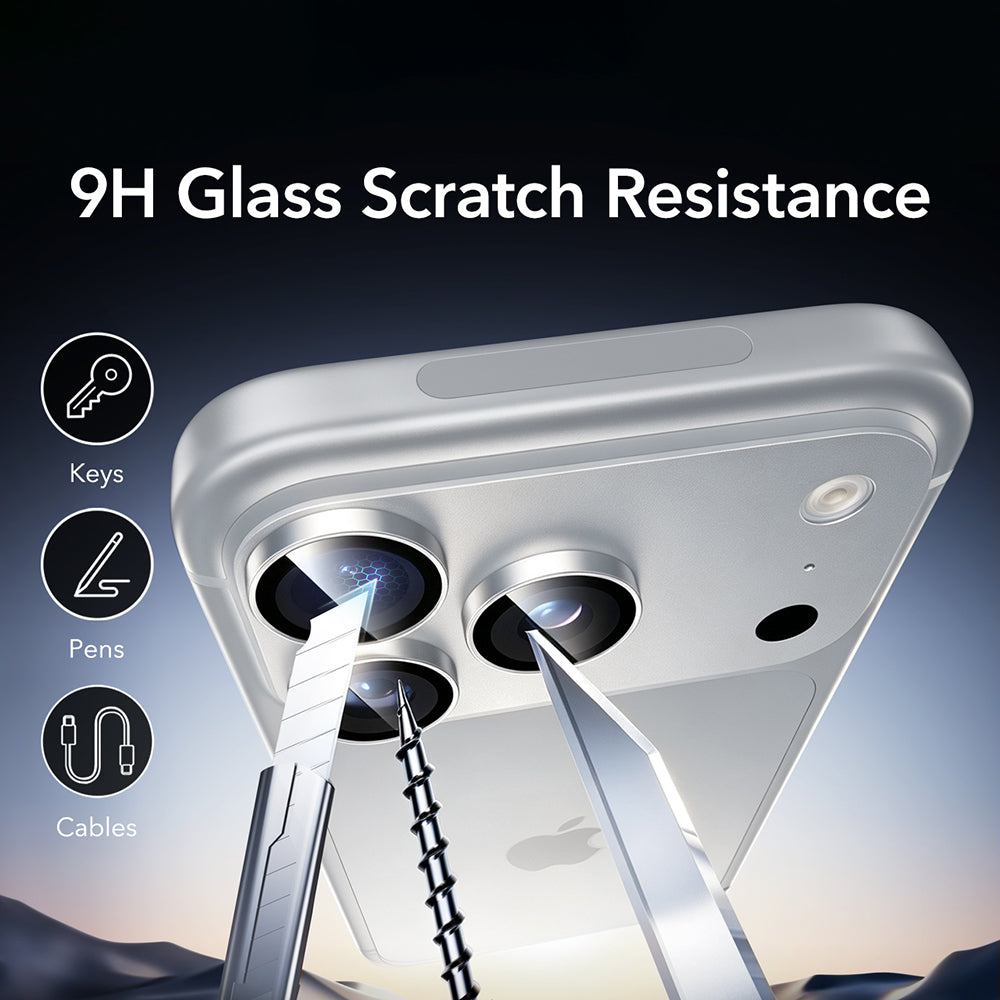 ESR Armorite hátlapi kamera védőfólia Apple iPhone 18 Pro / 18 Pro max készülékhez, edzett üveg, ezüst