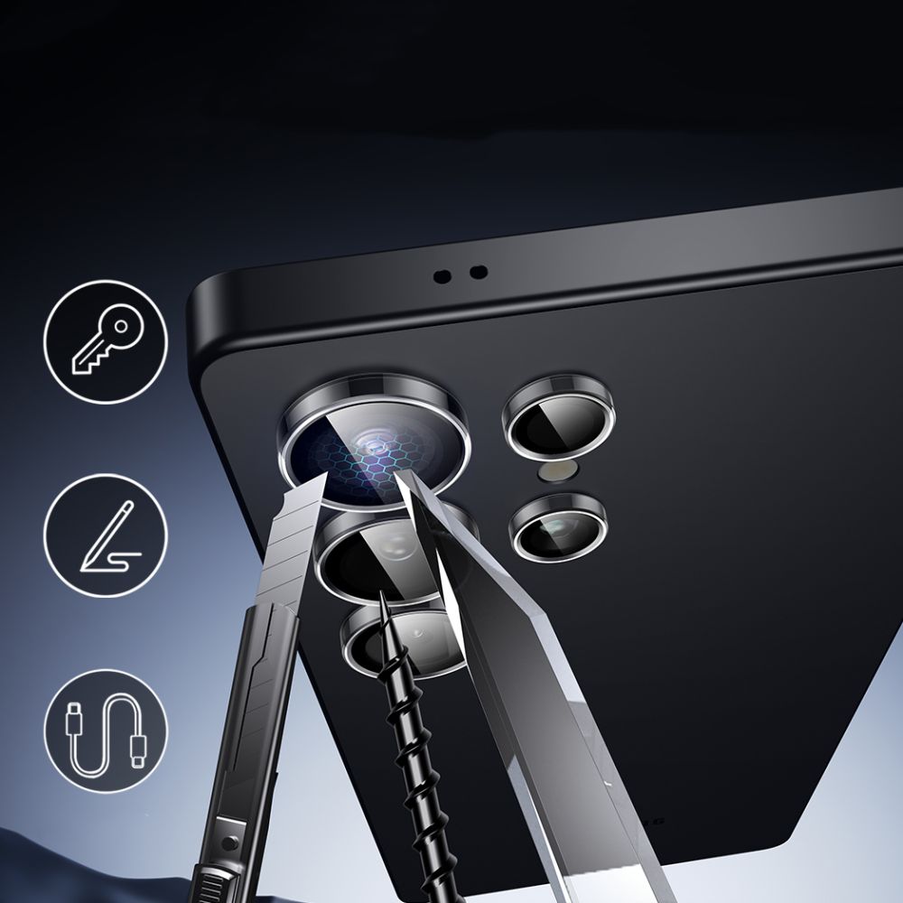 Hátsó kamera védőfólia ESR Armorite Samsung Galaxy S25 Ultra S938-hoz, Edzett üveg, Átlátszó