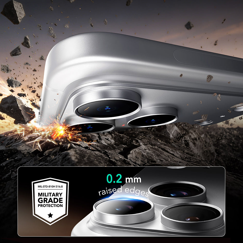 ESR Armorite Pro hátlapi kamera védőfólia Apple iPhone 18 Pro Max készülékhez, edzett üveg, ezüst