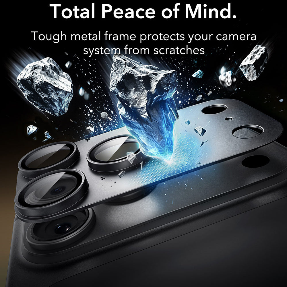 ESR Armorite Pro hátlapi kamera védőfólia Apple iPhone 18 Pro Max készülékhez, edzett üveg, fekete