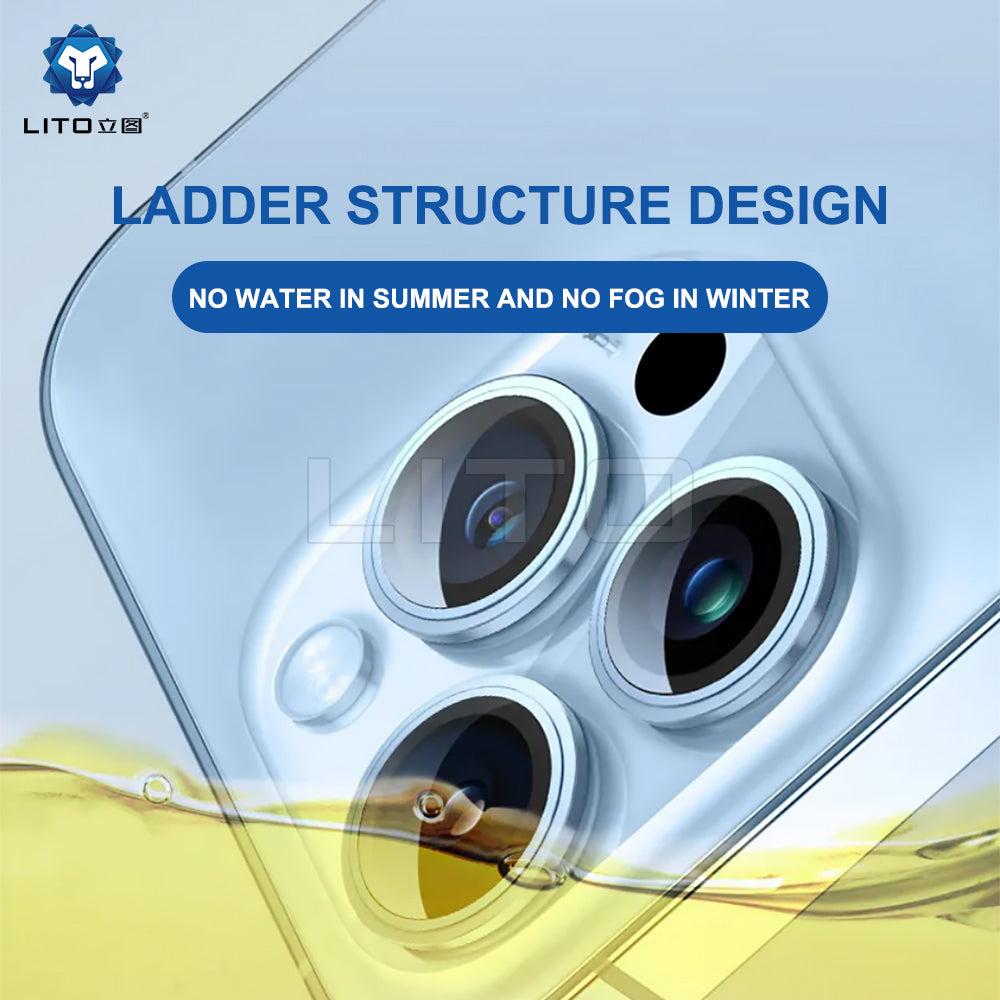 Lito S+ Rear Camera Protective Film for Apple iPhone 13 Pro Max / 13 Pro, Tempered Glass, Gray